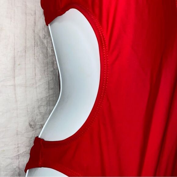 NEW! BOOHOO KOS DEEP PLUNGE SWIMSUIT RED SIZE 6 - Picture 6 of 10